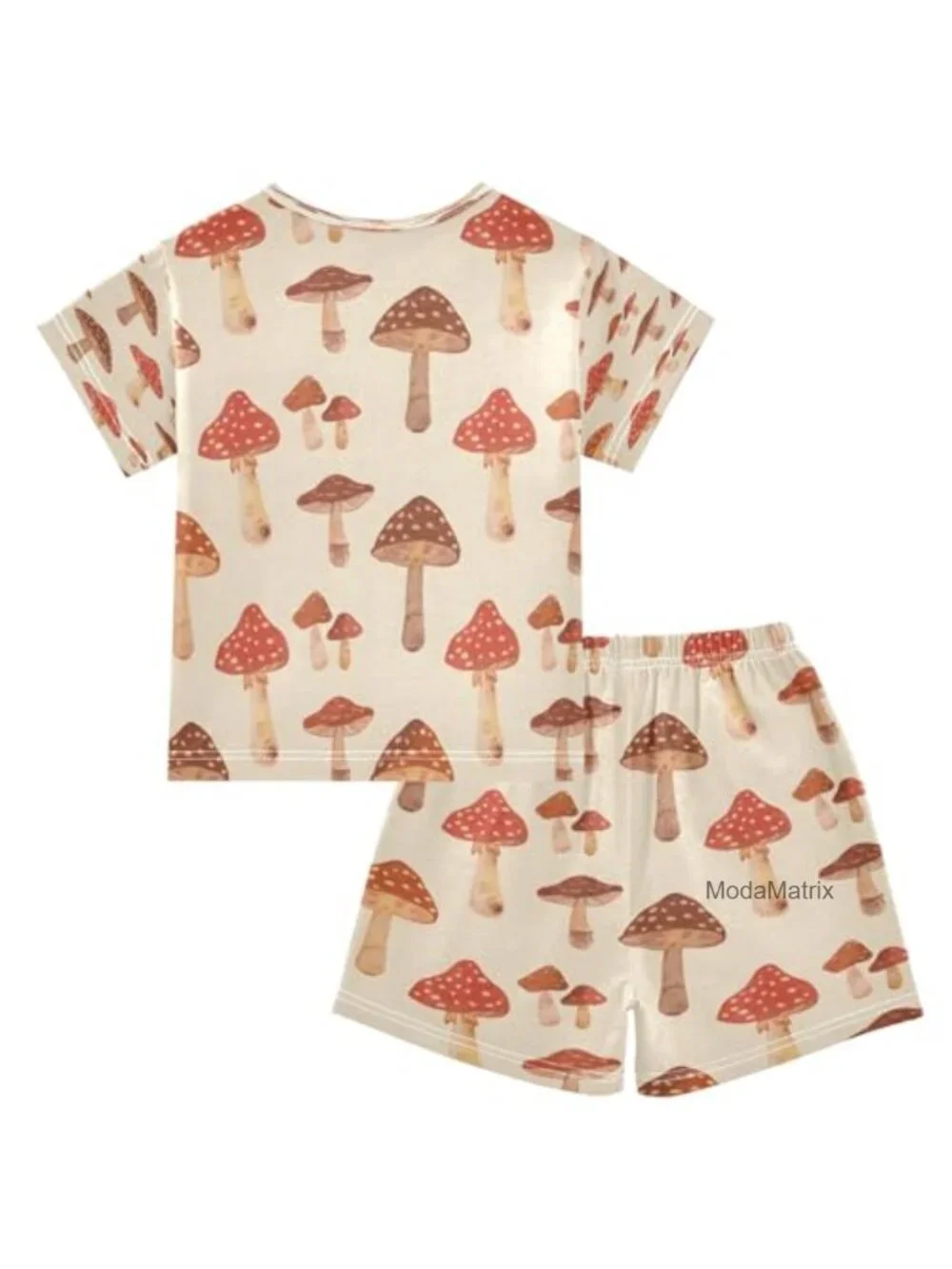 100% Cotton Girls Pajama Set Short Sleeve Crewneck Pull-On Shorts Summer